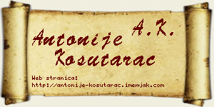 Antonije Košutarac vizit kartica